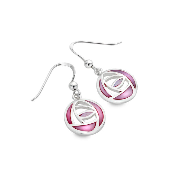Mackintosh Mother Of Pearl Rose Earrings