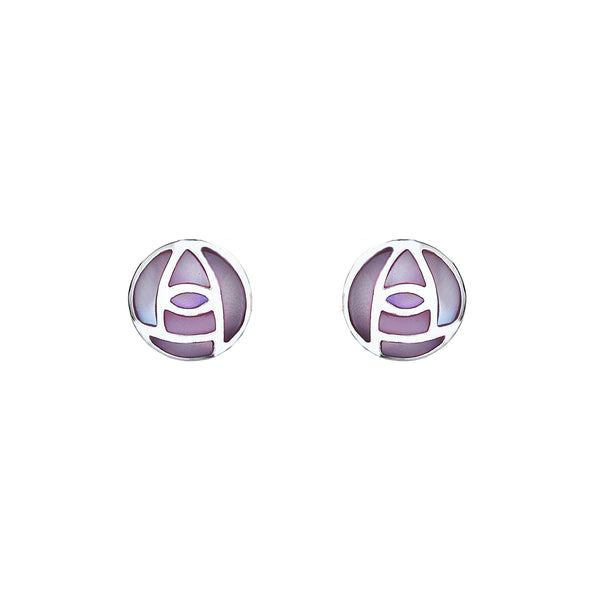 Mother Of Pearl Pink Rose Studs
