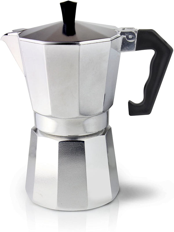 Cafe Ole 6-Cup Italian Style Aluminium Espresso Coffee Maker - Silver - 240 ml