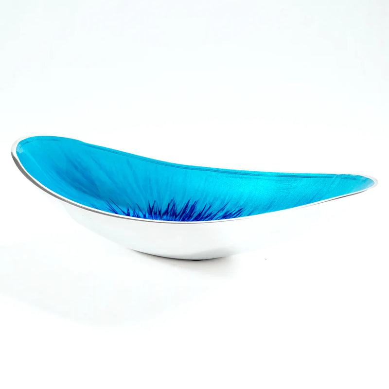 Brushed Aqua Boat Bowl