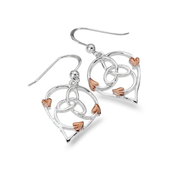 Love Heart Trinity Knot Earrings