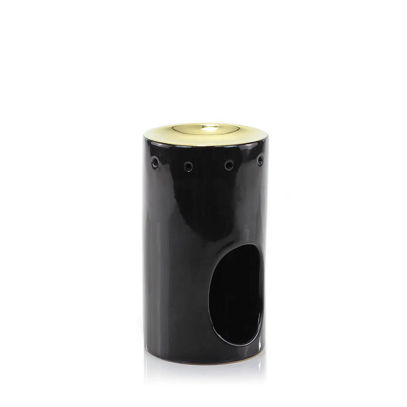 Black Ceramic Tower Shaped Oil Burner