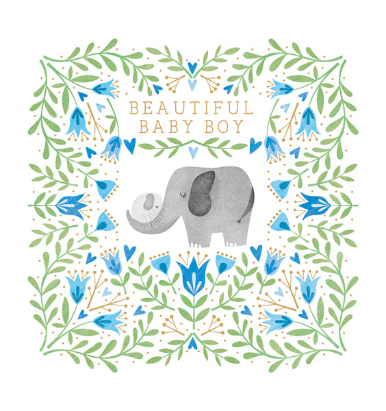 Baby Boy Elephant Card