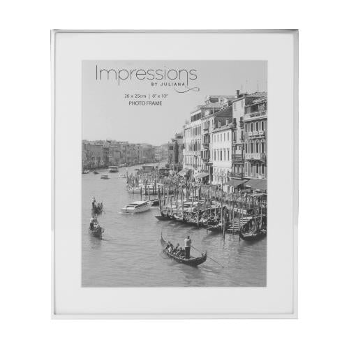 Impressions Silver Plated Photo Frame With White Border