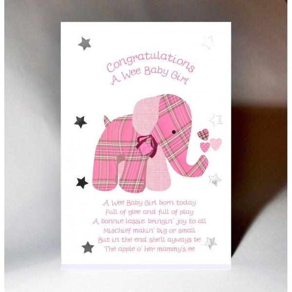 Baby Girl Elephant Card