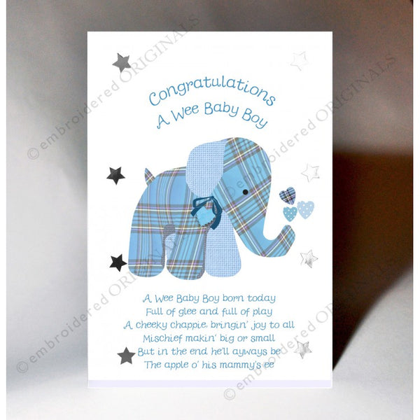 Baby Boy Elephant Card