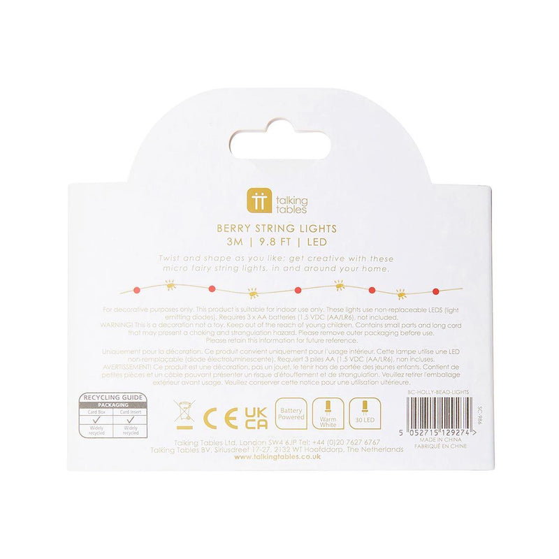 Botanical Holly Bead String Lights