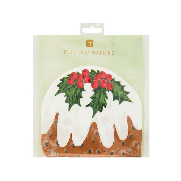 Botanical Holly Shaped Pudding Napkin 16 Pack
