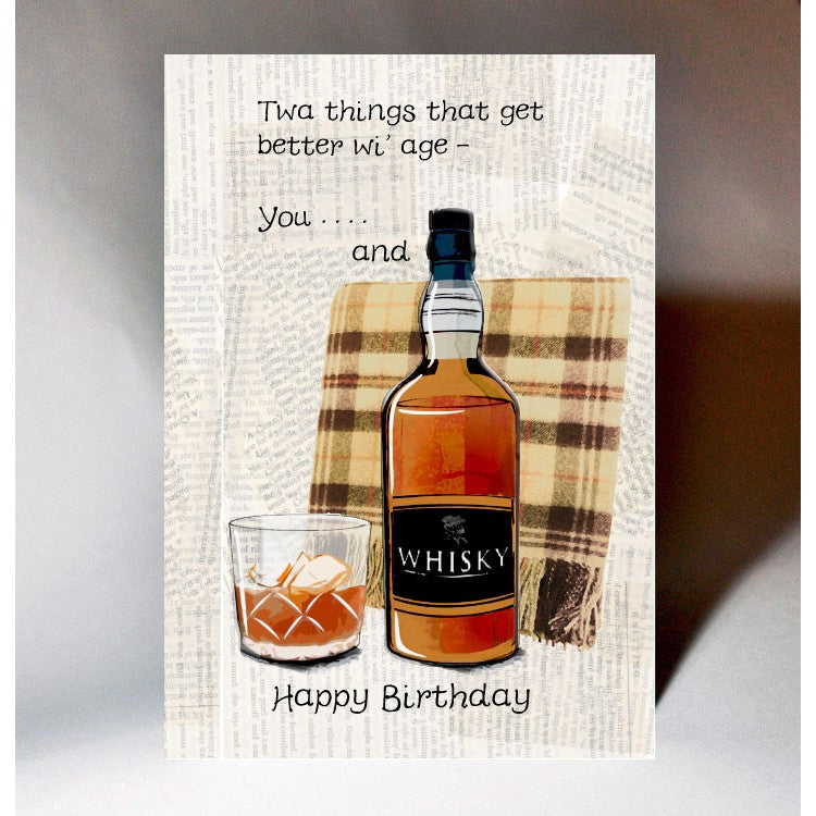 Whisky Bottle Birthday Card