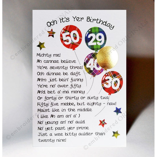Och It's Yer Birthday Card