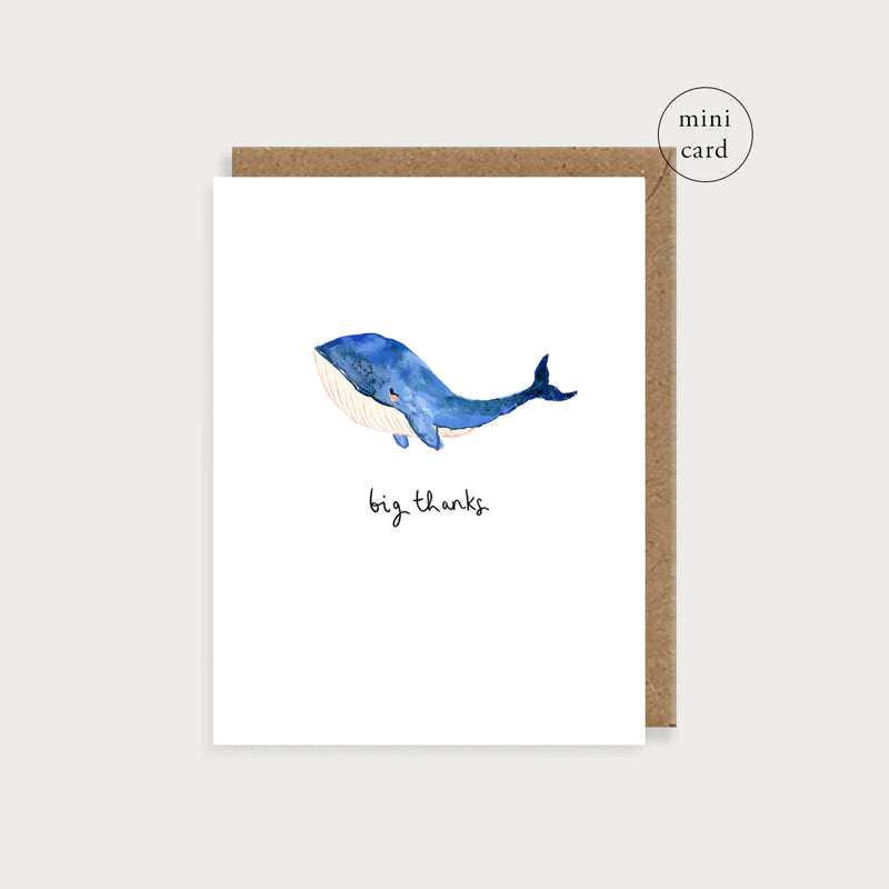 Whale Big Thanks Card