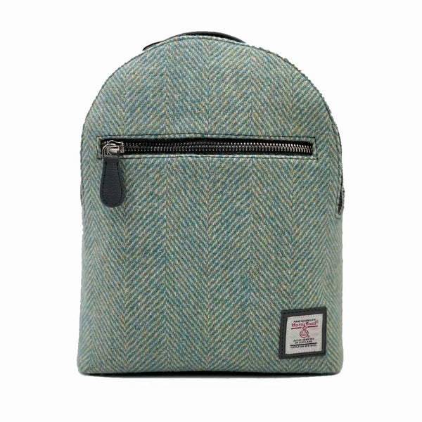 Harris Tweed Backpack - Turquoise Herringbone