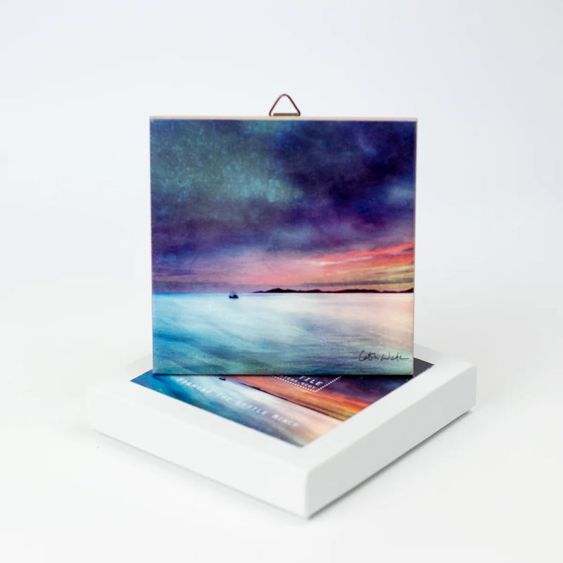 Fishing the Little Minch Ceramic Tile Gift Boxed