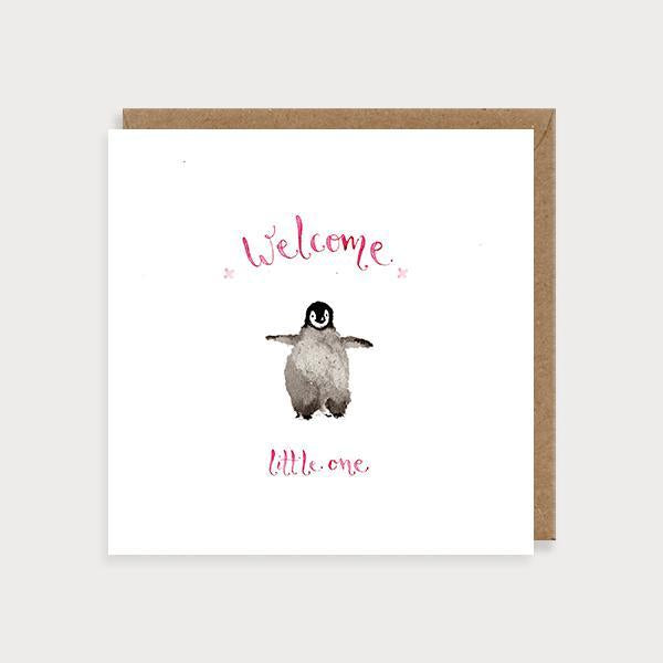New Girl Baby Penguin Card