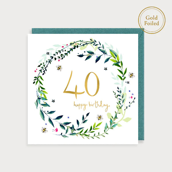 Floral 40th Birthday Card
