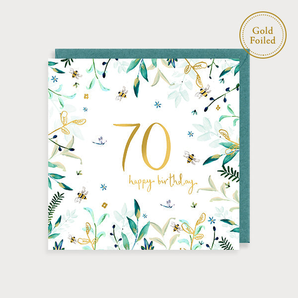 Floral 70th Birthday Card