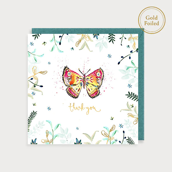 Butterfly Thank You Luxury Foiled Card