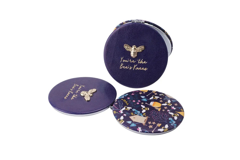 Bee's Knees Purple Compact Mirror
