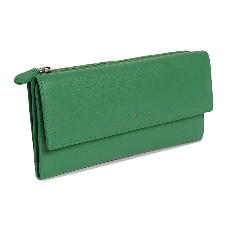 Claire Real Leather Trifold Wallet Purse Clutch