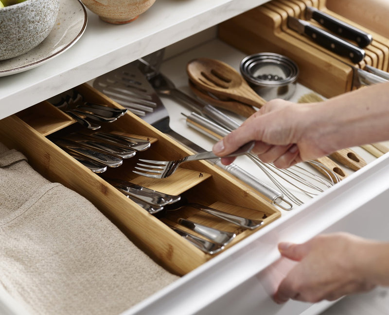 DrawerStore Bamboo - Compact Cutlery Organiser