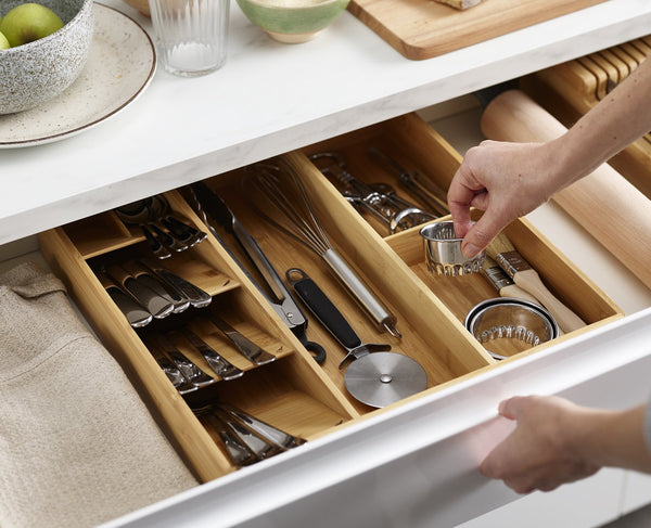 DrawerStore Bamboo - Cutlery, Utensil & Gadget Organiser