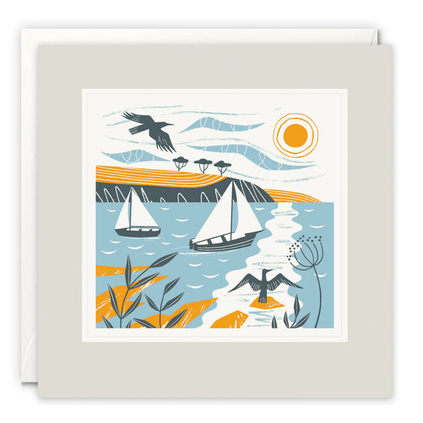 Maenporth Sailing Art Card