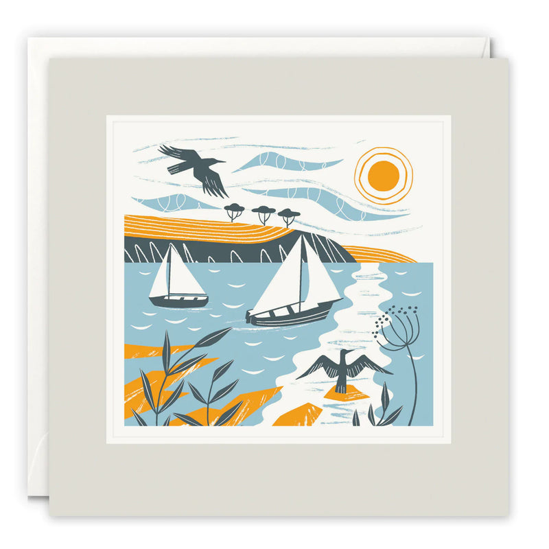 Maenporth Sailing Art Card