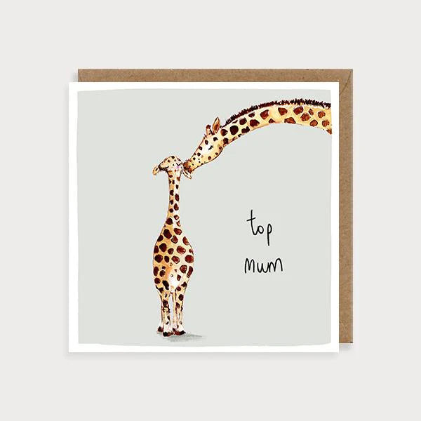 Giraffes Top Mum Card