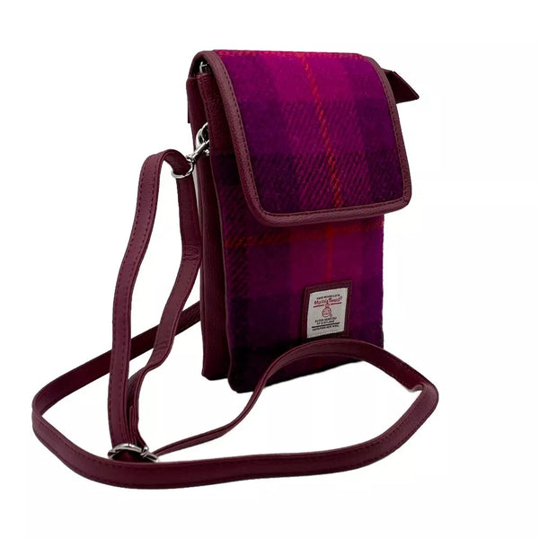 Harris Tweed Mini Crossbody Bag - Purple Check