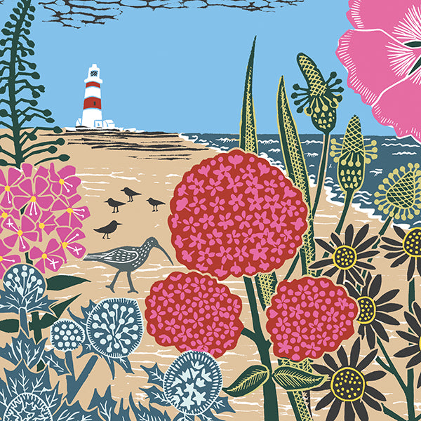 Beach And Lighthouse Card