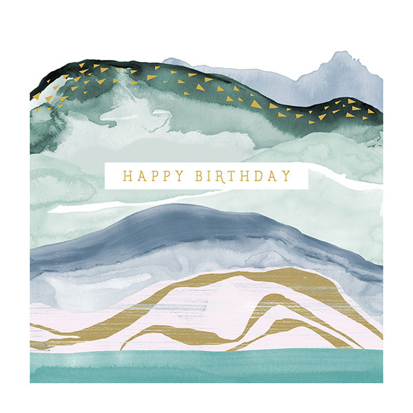 Happy Birthday - Abstract Waves Card