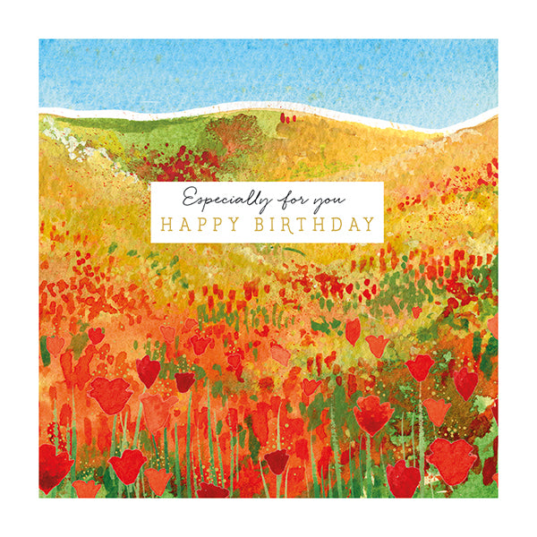 Poppy Field Birthday Card