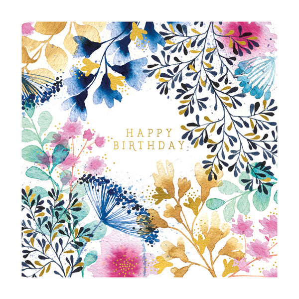 Happy Birthday Colourful Floral Card