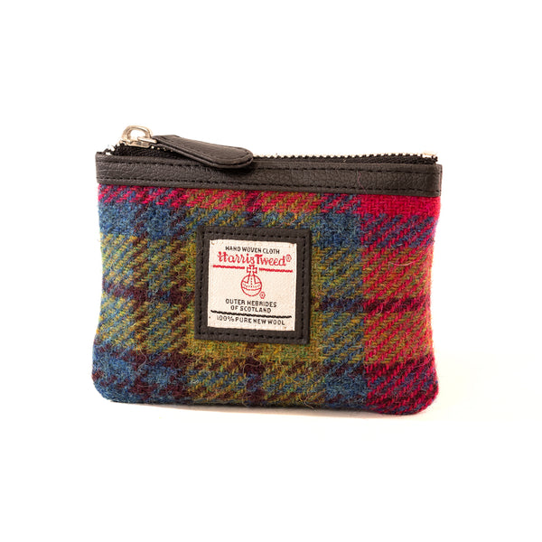 Harris Tweed Coin Purse - Blue & Pink Check