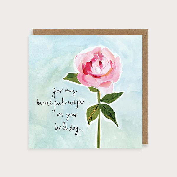 Peony Wife Birthday Card