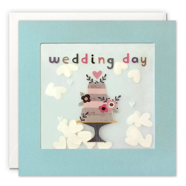 Cake Wedding Day Card with Paper Confetti