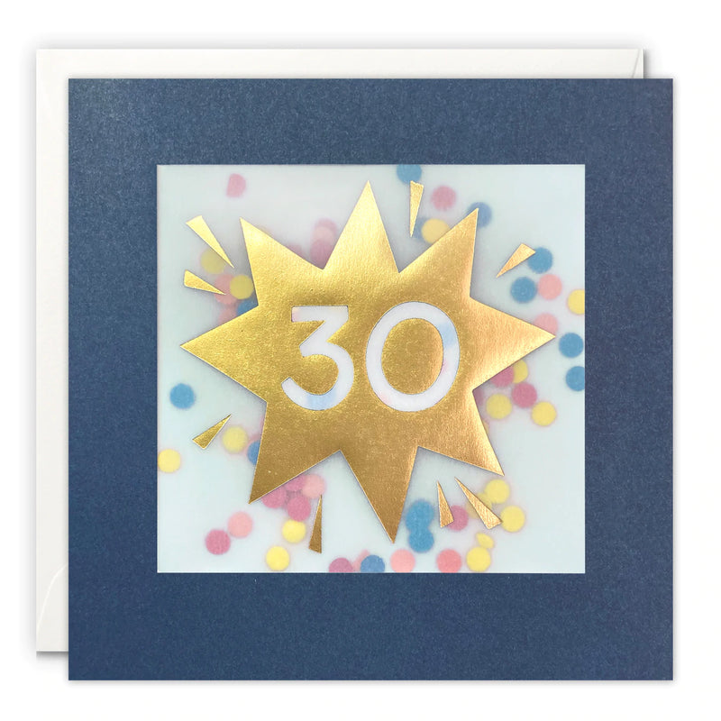 Gold Star 30 Birthday Card