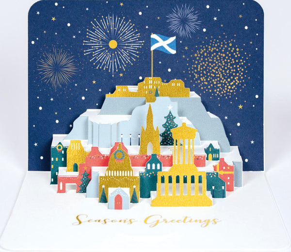 Edinburgh Christmas Hand Folded 3D Card - Pack Of 5