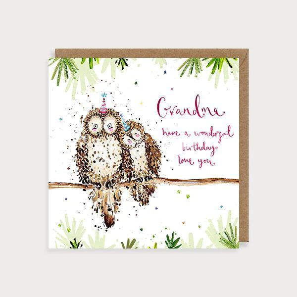 Grandma Owls Birthday Card