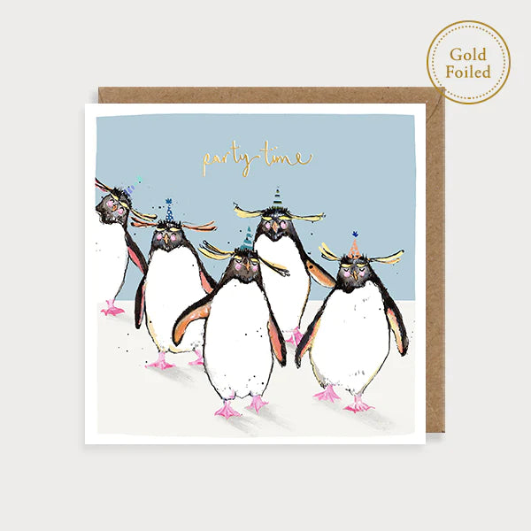 Penguins Party Time Card