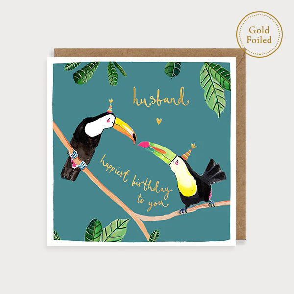 Toucans Husband Birthday Card