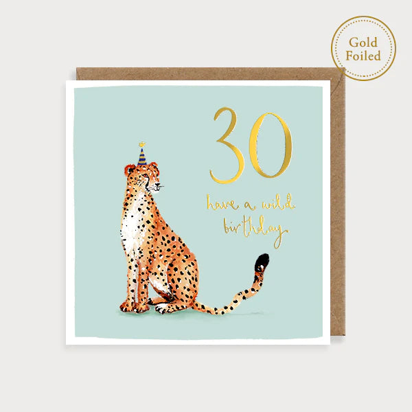 Cheetah 30th Birthday Card