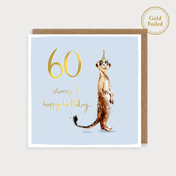 Meerkat 60th Birthday Luxury Foiled Card