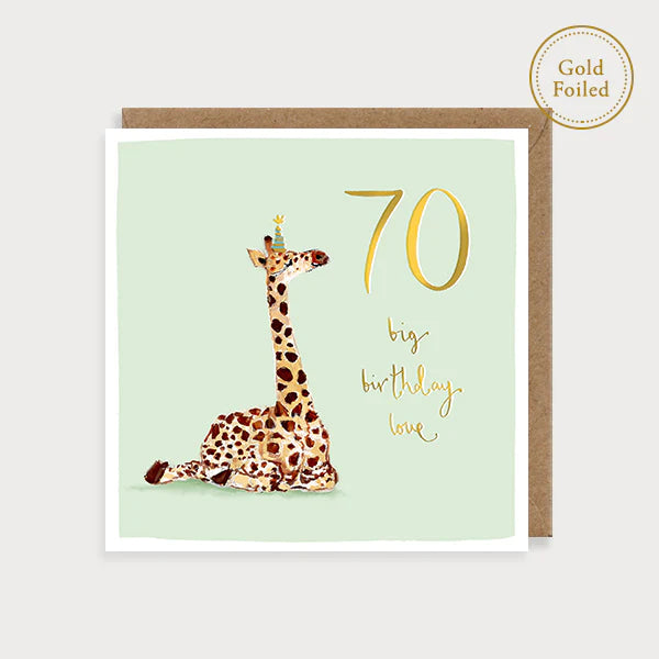 Giraffe 70th Birthday Card