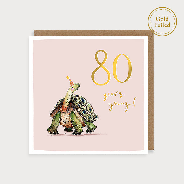 Tortoise 80th Birthday Card