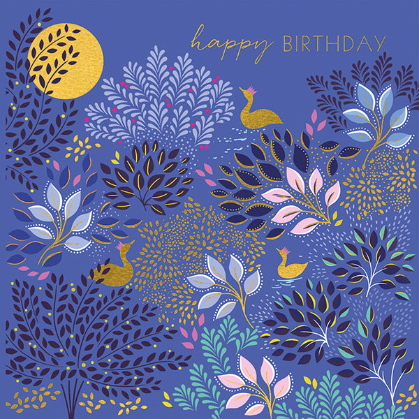 Ducks & Floral Hills Birthday Card