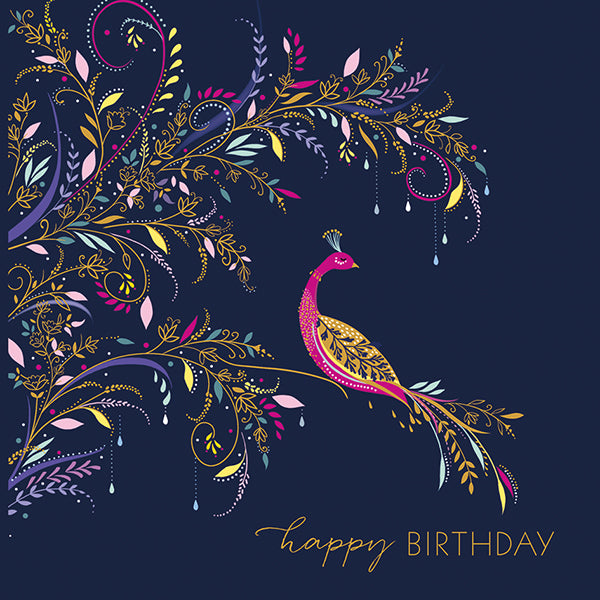Happy Birthday Peacock Card