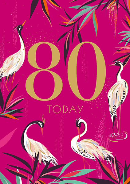 Happy Birthday 80th Card