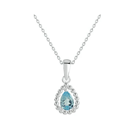 Blue Topaz Teardrop Pedant