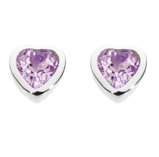 Amethyst Heart Earings